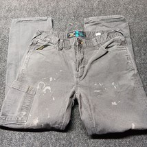 * Ariat Pants Men 34x32 Gray Slim Fit Straight Leg Rebar M7 Canvas Workwear - £21.80 GBP