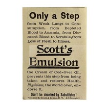 Scott&#39;s Emulsion Cod Liver Medicine 1894 Advertisement Victorian Medical ADBN1dd - £10.05 GBP