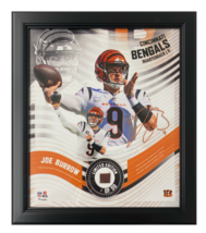 Joe Burrow Bengals Framed 15&quot; x 17&quot; Game Used Football Collage LE 1/50 - £207.57 GBP