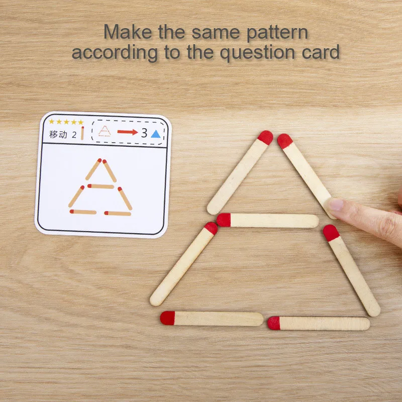 Play Montessori Matches Puzzles Game Wooden Play DIY Math Geometry Board Game Lo - £23.05 GBP