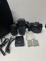 Canon EOS Rebel T3i 18.0MP Digital SLR Camera Kit - Black 2 Lenses &amp; Case Clean! - £333.00 GBP