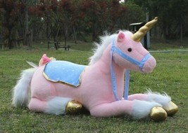 100cm Jumbo Pink Unicorn Plush Giant Soft Peluche Stuffed Animal Horse Toy - £97.43 GBP