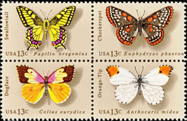 1977 13c American Butterfly, Block of 4 Scott 1712-15 Mint F/VF NH - $1.34