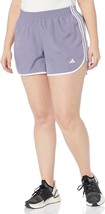 adidas Marathon 20 Running Shorts Womens XL Silver Violet White Stripes NEW - $21.65