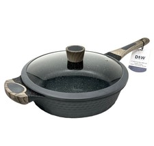 Deep Frying Pan D&amp;W Premium Nonstick Low Casserole With Lid 11” Inch Cookware - £68.11 GBP