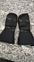 Harley Davidson Motorcycle Mitten Gloves Mens Size Medium Black Leather Nylon - £39.06 GBP