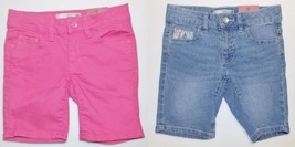 Route 66 Girls Bermuda Jean Shorts Blue or Pink Lace Accents Sizes 7 and... - £8.84 GBP