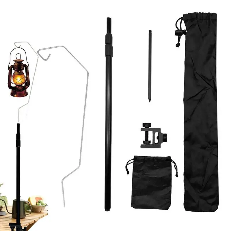 Outdoor Camping Lantern Stand Retractable Desktop Lamp Hanger Portable - £15.92 GBP+