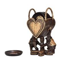 Elephant Pair Holding a Heart Set of 6 Coaster Kitchen Decor - £32.56 GBP