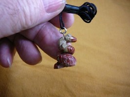 (an-snake-6) COILED SNAKE rattle RED JASPER carving Pendant NECKLACE FIG... - £6.01 GBP