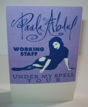 Paula Abdul Backstage Concert Pass Original Under My Spell Tour Staff Purple - $18.98