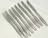 Oneida Craft Lasting Rose Dinner Knives 8-1/2" Stainless Lot of 8 - $21.55