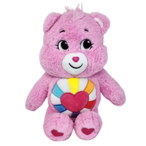 14&quot; Basic Fun 2021 Care Bears Hopeful Heart Pink Bear Stuffed Animal Plush Toy - £17.46 GBP