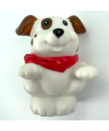 Fisher Price Little People Spotted White Puppy Dog Red Bandana Brown Ear... - $9.33 CAD