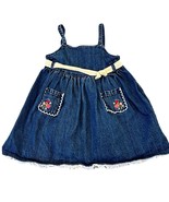 Gymboree Strawberry Denim Jumper Dress 18-24 Mo Embroidered Pockets Vintage - €20,60 EUR