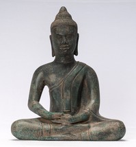 Buddha Statue - Antik Khmer Stil Sitzender Meditation 28cm/27.9cm - £320.52 GBP