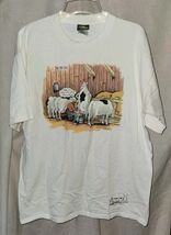 VTG The Far Side Logotel USA T-Shirt XL Cows Standing Up While Farmer Mi... - $29.99