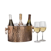 Wine - Champagne 3- Bottle Chiller, Bucket, Hammered Copper - Removable Insert - £79.88 GBP