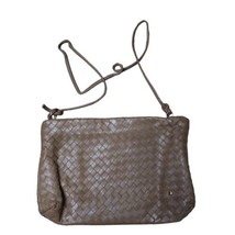 ETIENNE AIGNER 2 Compartment Shoulder Bag Brown Leather Purse Handbag Woven - £18.98 GBP
