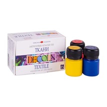 Decola Acrylic Textile Paint Set 6 colors х 20 ml by Nevskaya Palitra Russia - £21.94 GBP