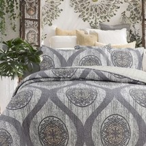 Rustic Grey Medallion Reversible Bedspread Set - $74.55+