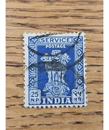 India Stamp 25np Used Blue - $1.99