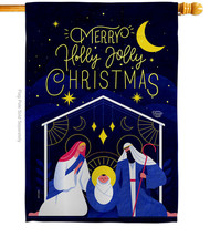 Merry Nativity Family House Flag 28 X40 Double-Sided Banner - £29.51 GBP