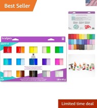 30 Vibrant Colors Non-Toxic Polymer Oven-Bake Clay Set for Creative Proj... - €37,97 EUR