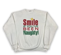 Vintage Christmas Sweatshirt Smile If You&#39;ve Been Naughty! Ugly Sweater ... - $19.79