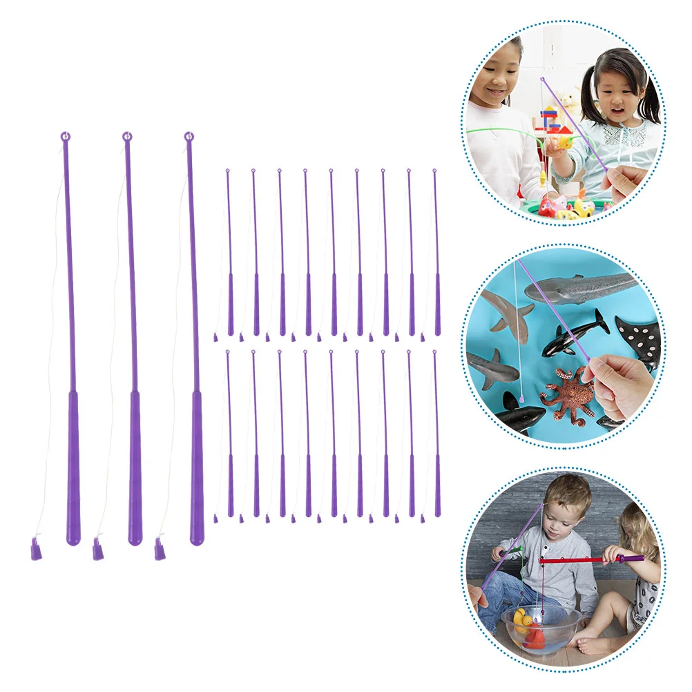 30 Pcs Beach Toys for Kids Fishing Poles Children Playthings Magnet Game Purple - £10.44 GBP