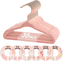 Baby Hangers, 11 Inch Velvet Kids Hangers with 6 Pcs Clothes Size Divider - $886.49 MXN