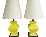 Matched Pair of Mid-Century Modern Chapman Yellow Chinoiserie Table Lamps - $594.00