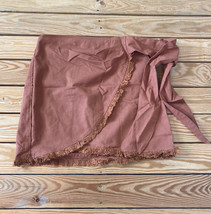 cider NWT women’s Linen wrap mini skirt size L Orange C3 - £12.03 GBP
