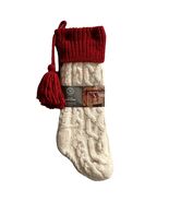 Martha Stewart Stockings Cable Knit with Tassels White Red W Tassels Set... - $38.49