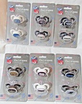 NFL Pacifiers Set of 2 Images Color Shield w/ Holes on Card -Select- Team Below - £11.18 GBP+