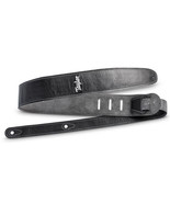 Taylor Strap,Black Leather,Suede Back,2.5&quot; Black Leather,Silver Logo - £55.04 GBP
