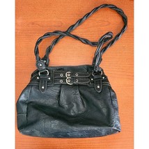 Rosetti Black Handbag Medium Size Braided Straps Shoulder - £11.77 GBP