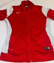DESIGNER NIKE TEAM ACADEMY SIDELINE FULL ZIP RED &amp; WHITE JACKET WOMEN'S ... - $17.42