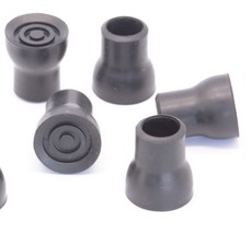 Rubber Crutch Tips  Heavy Duty  Fits 3/4&quot; OD Tubing  Black  4 Per Package - £9.56 GBP