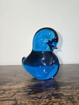 FM Konstglas Swedish Glass Blue Bird Ronneby 3.25&quot;H x 2&quot;W - $40.32