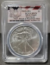 2019-(W) American Silver Eagle PCGS MS70 First Strike  Red Flag Label  - £236.55 GBP