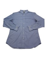 Banana Republic Shirt Mens Large Blue White Dots Workwear Office Button Up - £20.16 GBP