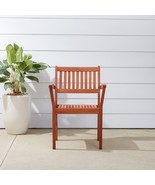 Outdoor Garden Stacking Armchair (Set of 2) - Teak - £216.15 GBP