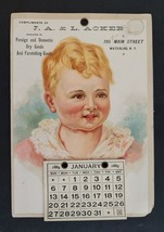 1889 antique CALENDAR waterloo ny J A &amp; L ACKER MERCHANT victorian child... - £69.87 GBP