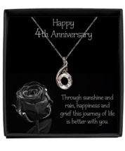 4th Anniversary Gift for Wife Sterling Silver Necklace Teardrop Pendant Jewelry - £40.59 GBP