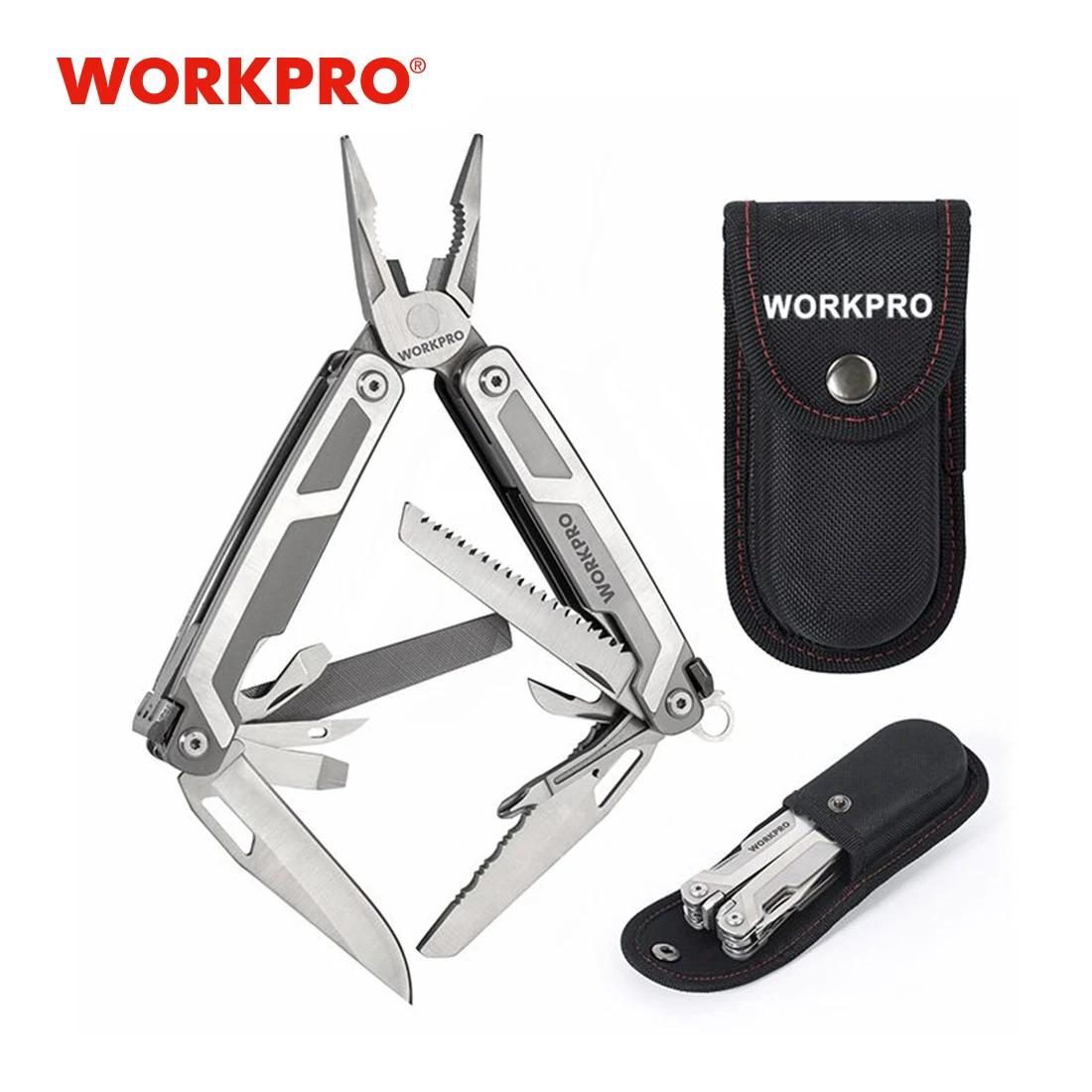 Workpro multi plier folding plier wire stripper outdoor camping multitool pock 15 in 1 thumb200