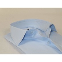 Men's Dress Shirt MARCUZZI Turkey 100% Soft Cotton French Cuffs Marc2 Blue image 2