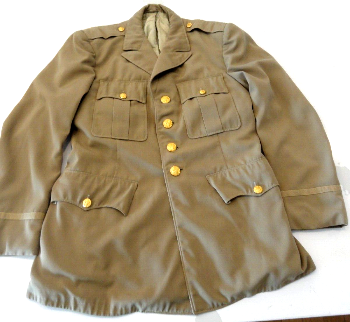 KOREAN WAR TAN KHAKI TROPICAL U.S. ARMY UNIFORM JACKET COAT SHADE 61 38 ... - $54.17