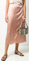 VINCE Designer Side Pleat Wrap 100% Silk Skirt Sz-4 Blush Pink - £79.68 GBP