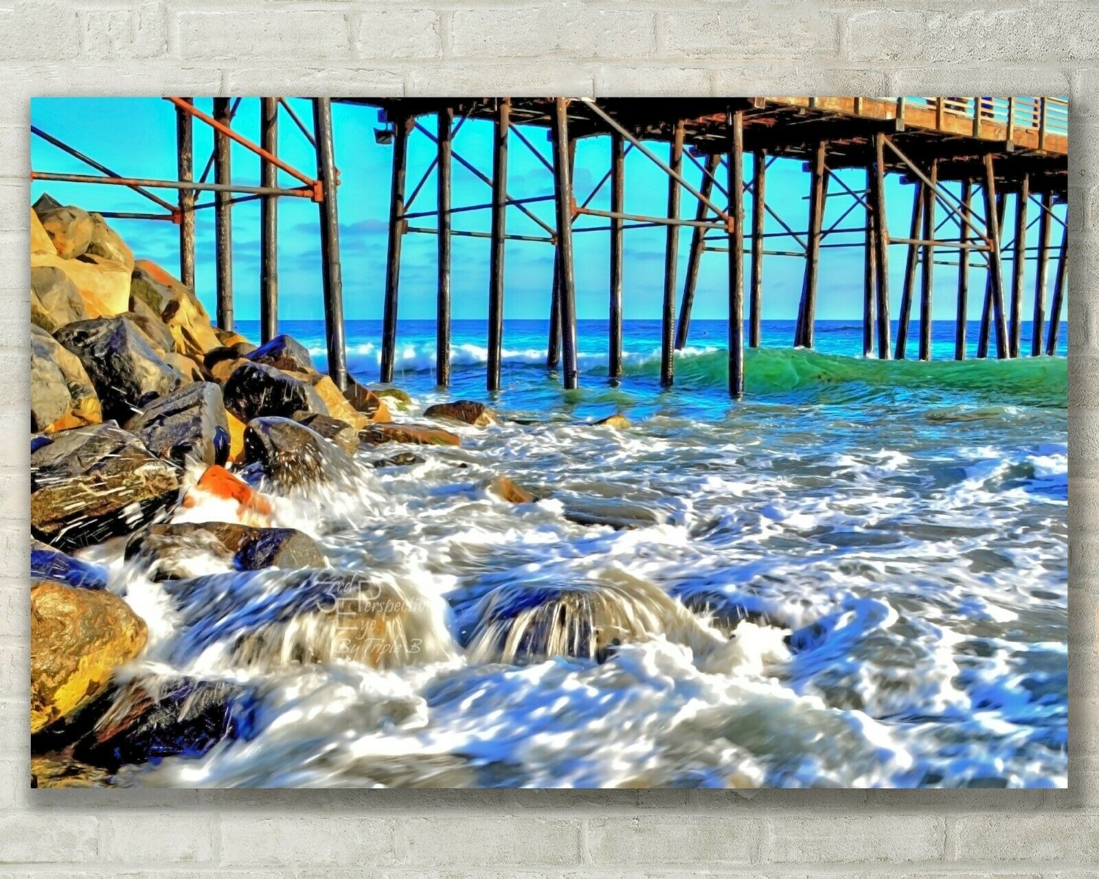 San Diego Wall Art, Oceanside Beach Pier, Fine Art Photo on Metal, Canva... - $31.50+